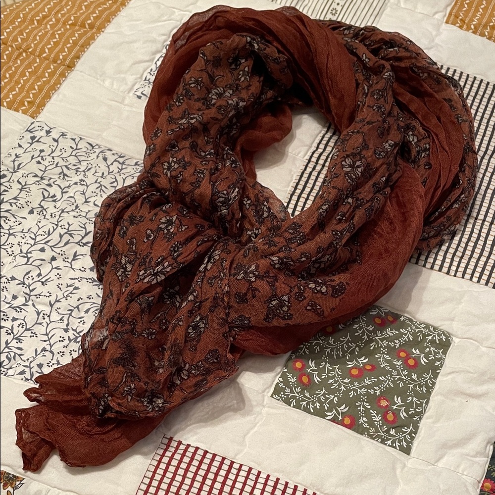 Gift of Nature Dark Caramel and black & caramel split color scarf, NWOT